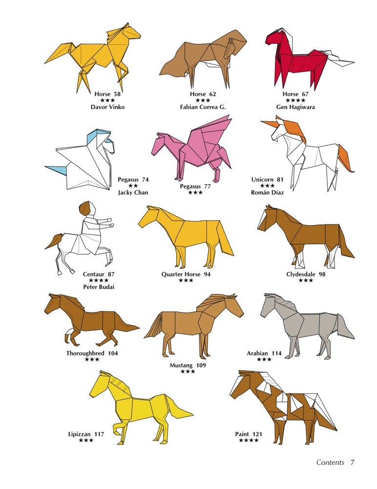 Origami Horse Diagrams